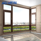 أدلى نيويورك مخصص تصميم ممتاز خشبية الألومنيوم نافذة دفع نافذة بابية مع زجاج مزدوج المزود