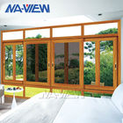 Guangdong NAVIEW Wood Texture Aluminium Frame نافذة زجاجية منزلقة أفقية المزود