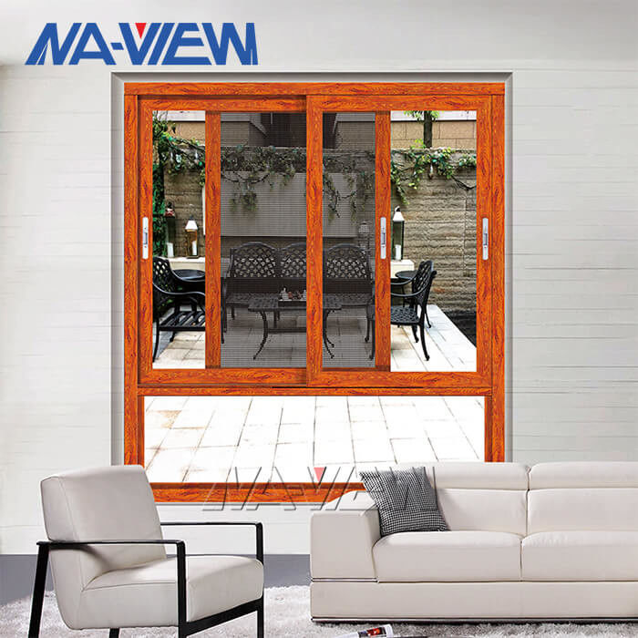 Guangdong NAVIEW Standard Custom Wooden Color Aluminium Sliding Window المزود