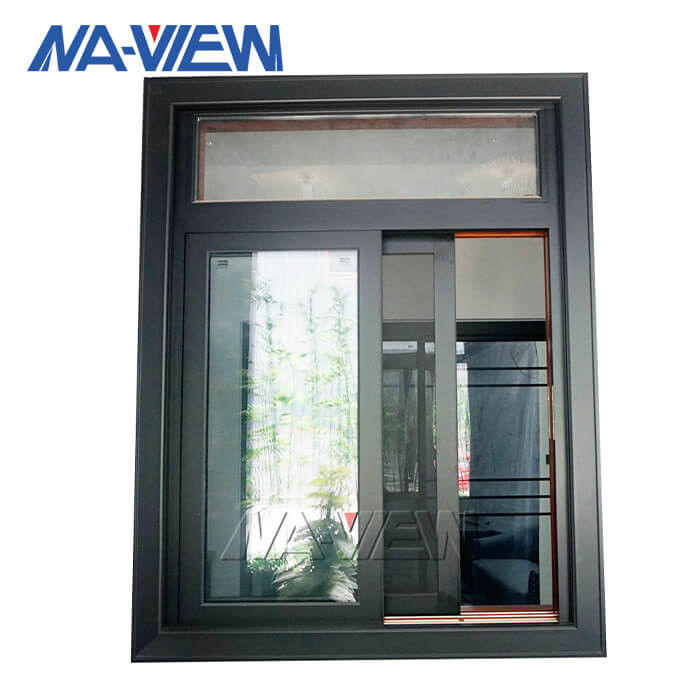 Guangdong NAVIEW نافذة انزلاقية كبيرة من الألومنيوم نافذة سوداء منزلقة مع شبكة المزود
